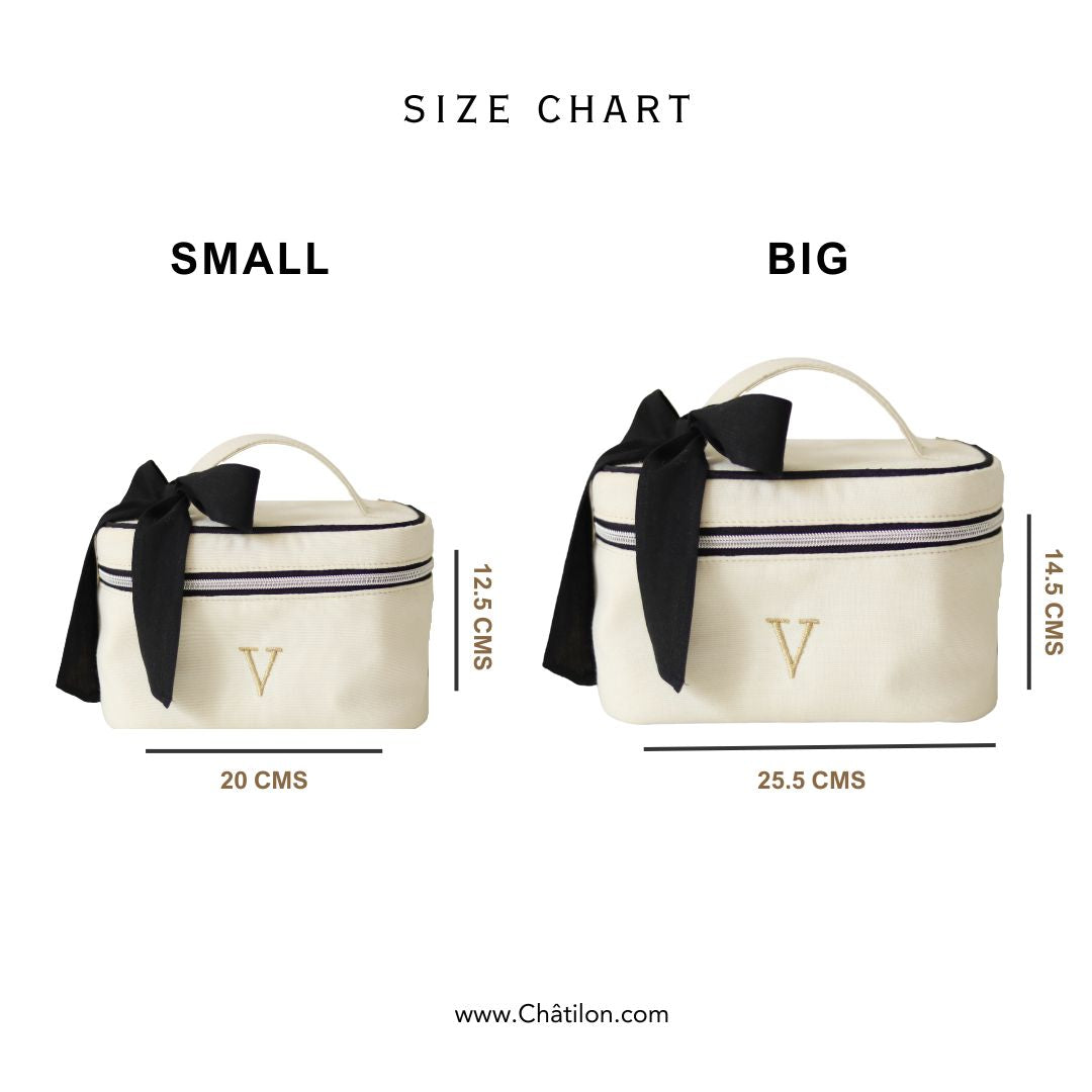 Personalised Luxury Black Cosmetic & Toiletry Bag