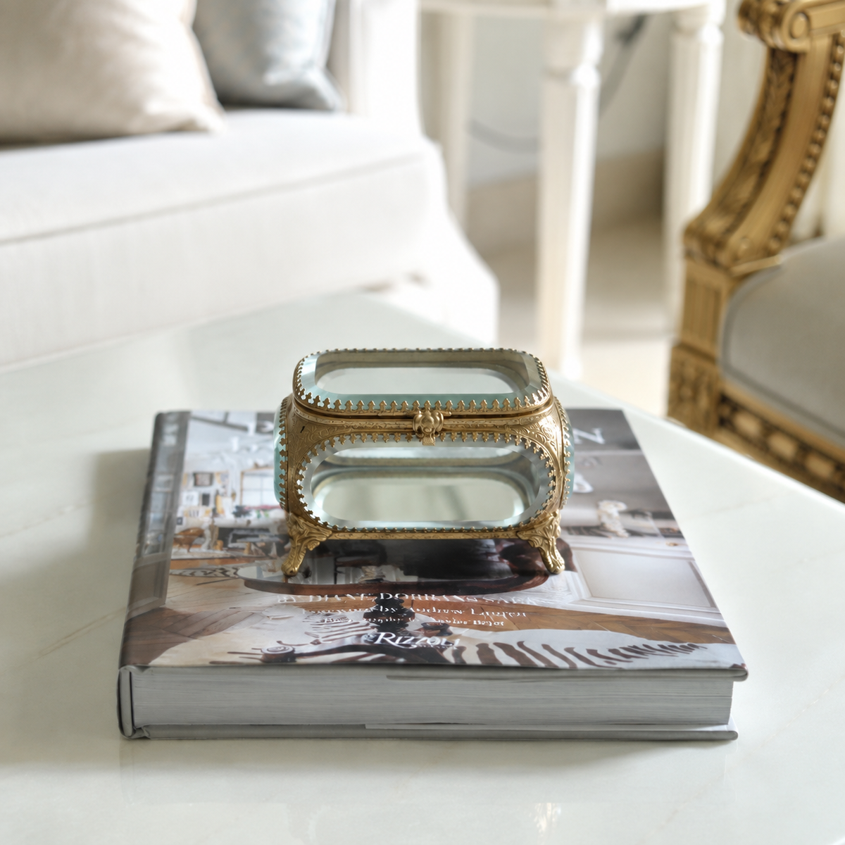 The Celeste Brass Glass Box