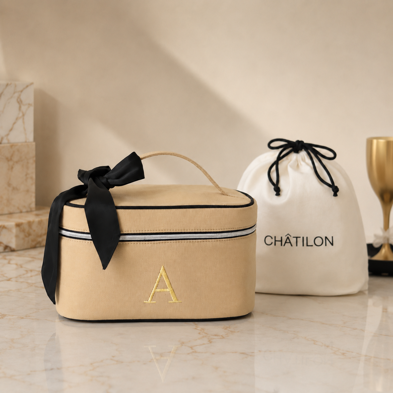 Ready to Ship | Beige Vanity Case