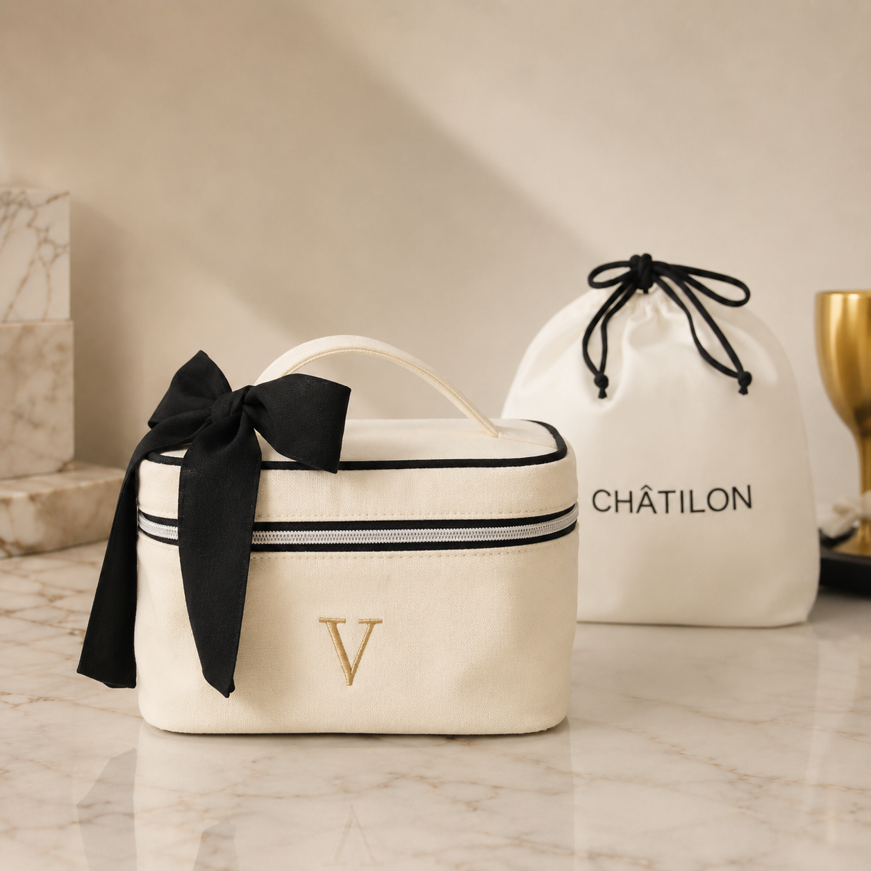 Personalised Créme Vanity Case