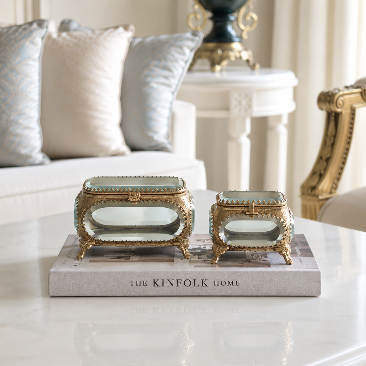 The Celeste Brass Glass Box
