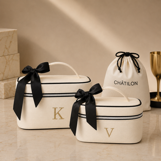 Personalised Vanity Case Set of Two –  Créme & Créme