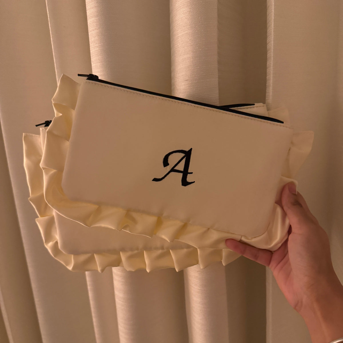 The Ruffle Initialé Pouch