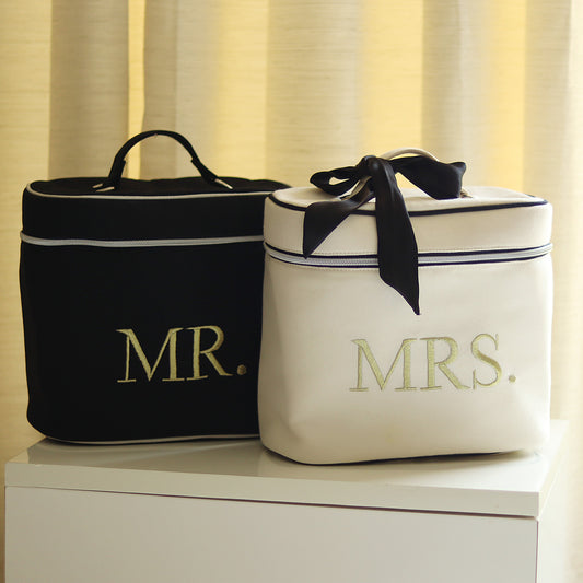 Mr & Mrs Duo Personalised Luxury Cosmetic & Toiletry Bags