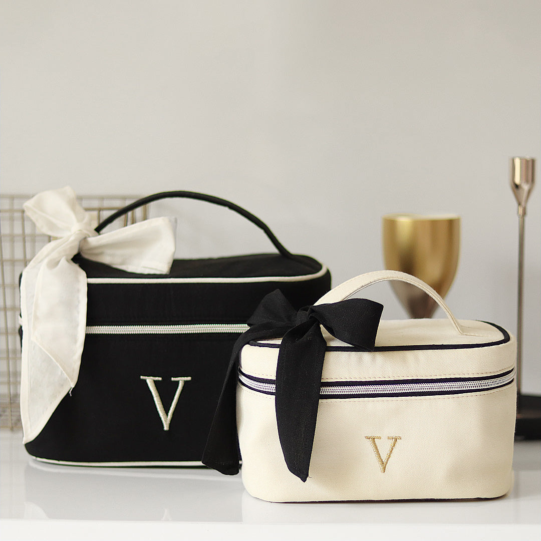 Personalised Luxury White Cosmetic & Toiletry Bag